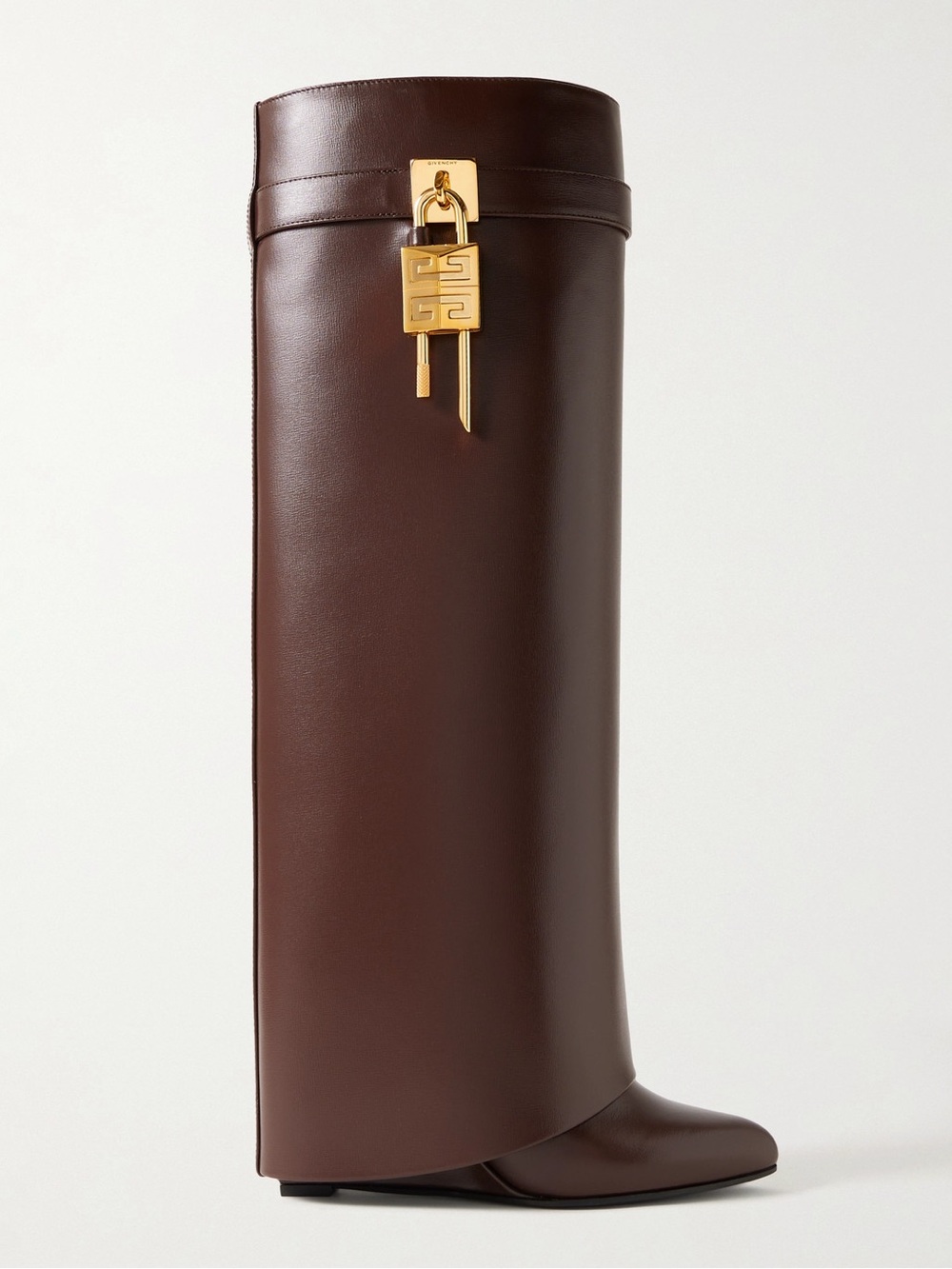 EUC Givenchy Shark Lock embellished glossed-leather knee boots 39 $2,550 - Picture 2 of 16